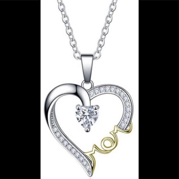 Jewelry - Silver and Gold Mom Heart Pendant